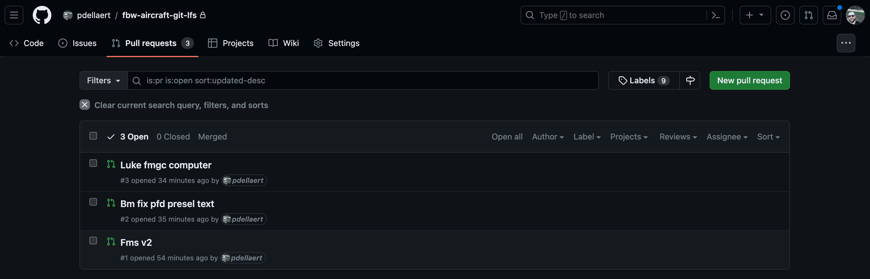 Before migration - Upstream repo open PRs