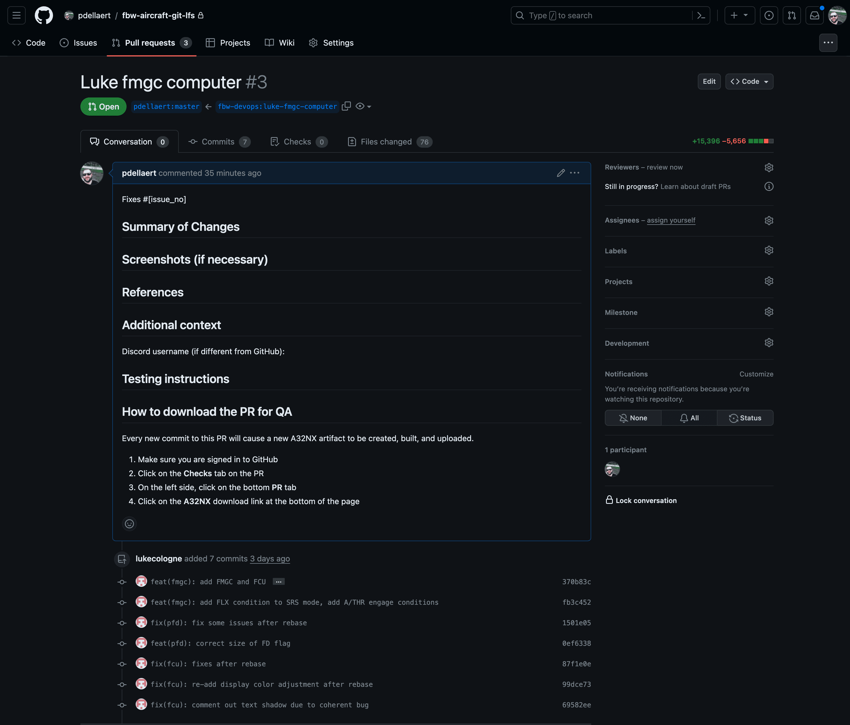 Before migration - Rebase style PR