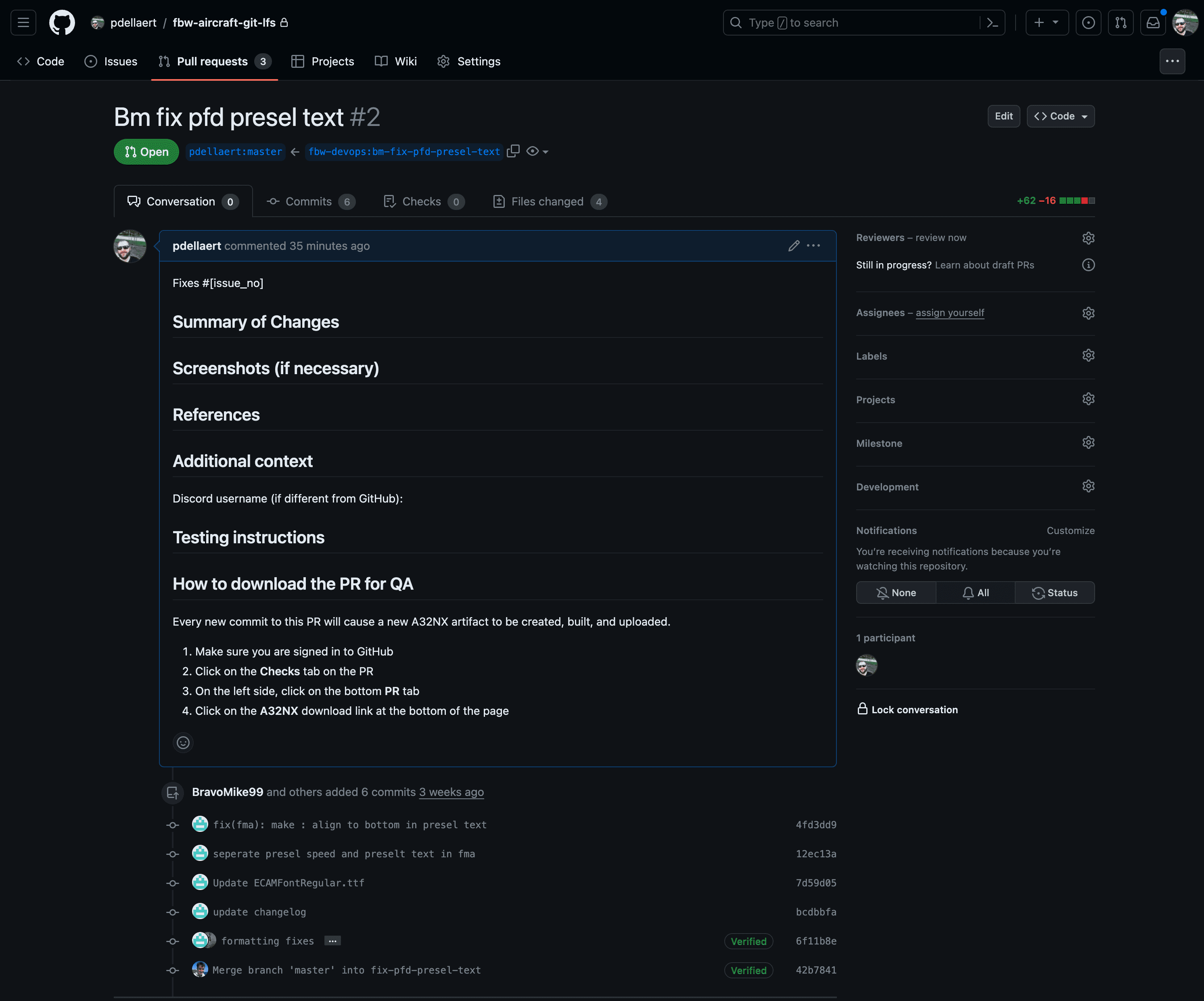 Before migration - Merge style PR