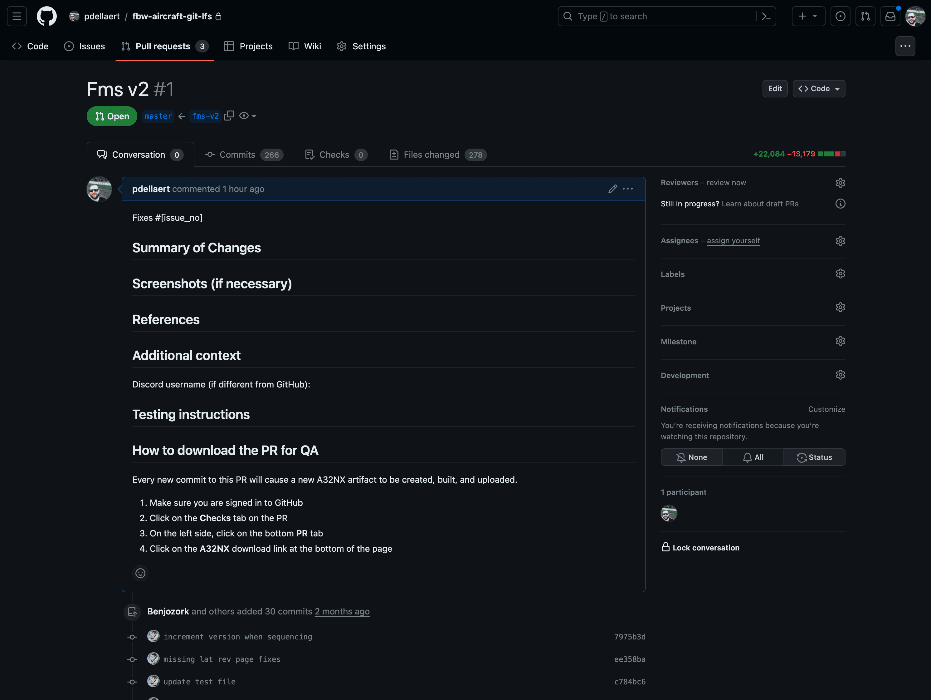 Before migration - Internal branch PR